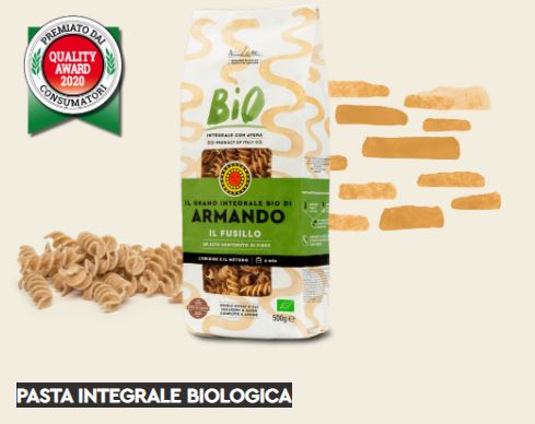 Biologische volkoren pasta